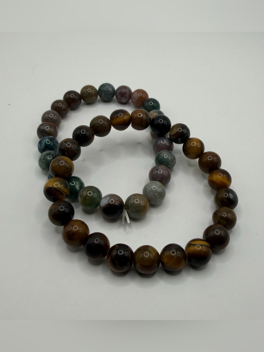 Genuine Stone Beaded Bracelets - Set Of 2